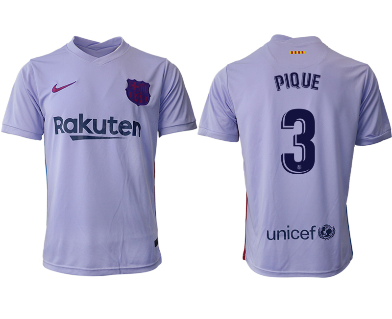 Men 2021-2022 Club Barcelona away aaa version purple #3 Soccer Jersey